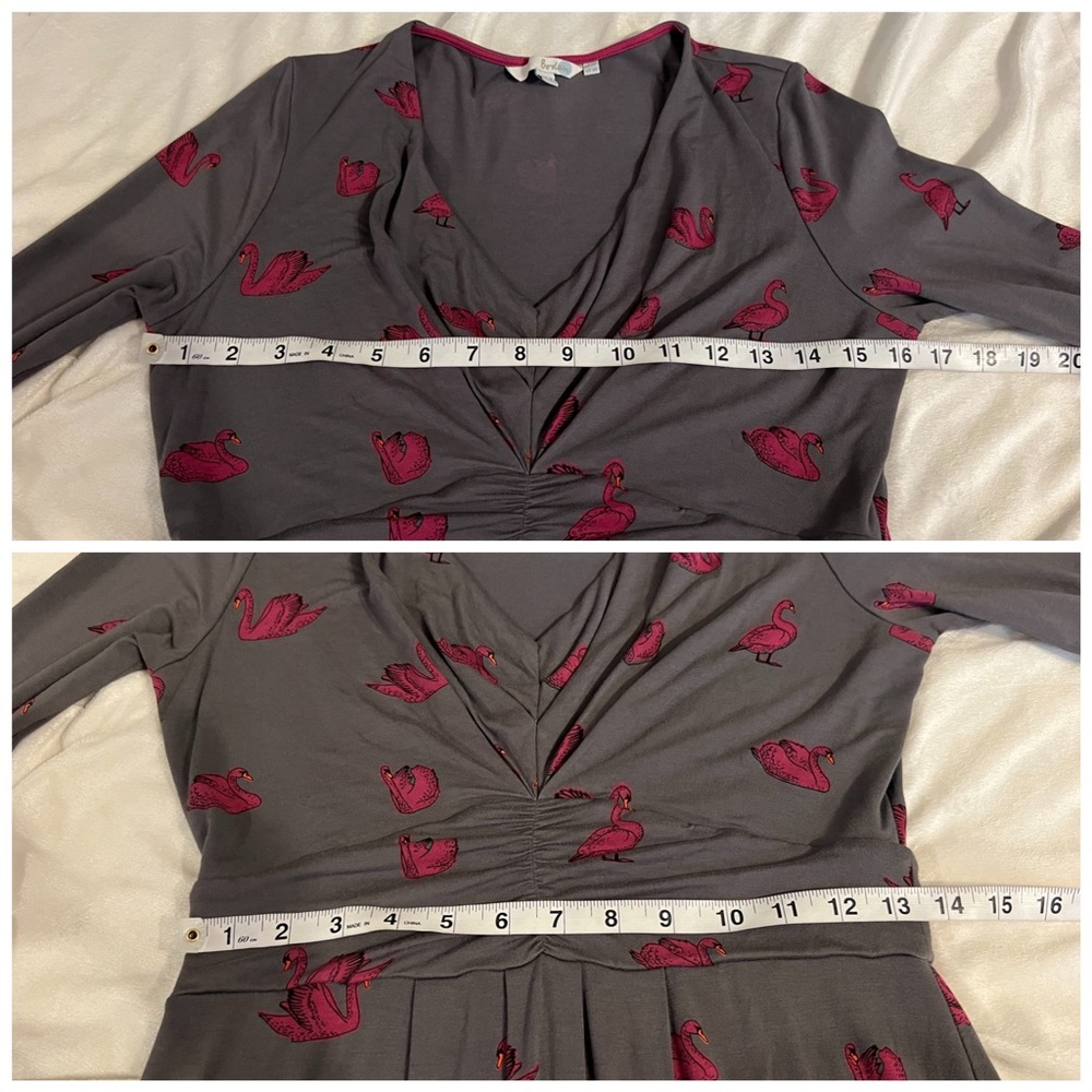 054 Boden Marion swan print dress 6 - Picture 4 of 7